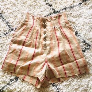 Joie Maelina Paperbag Waist linen blend shorts 
Size Small High waist
